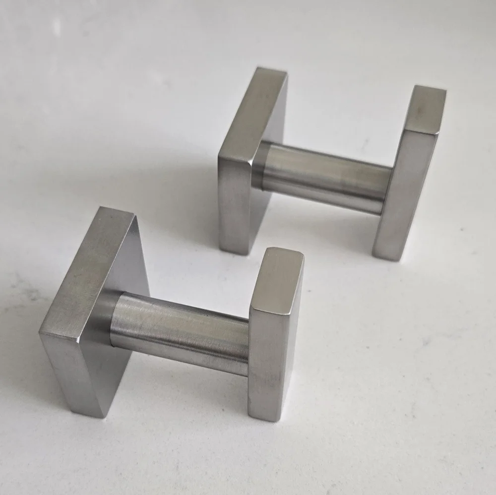 Sleek Silver Geometric Wall Hooks